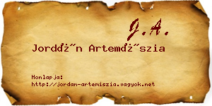 Jordán Artemíszia névjegykártya